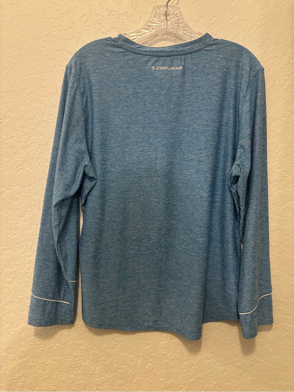 Coolibar match point upf50 long sleeve shirt -large blue - Picture 4 of 5
